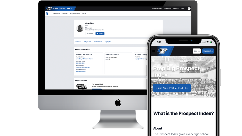 Additional Information for All Prep Dig Player Profiles