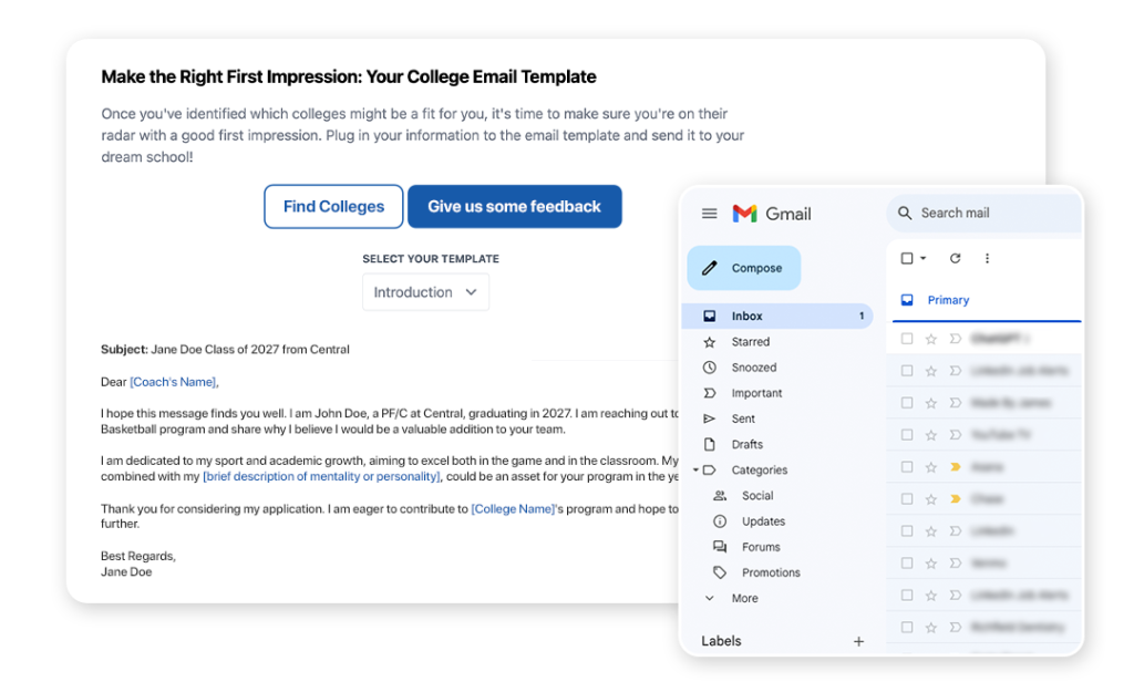 College Email Template