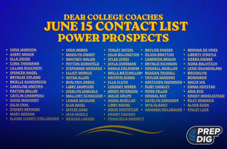 Dear Coaches: June 15th Contact List for Minnesota and Dakotas